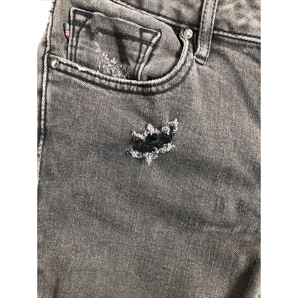 Vigoss Jeans Women's Size 25x27 Denim Black The Thompson Tomboy Distressed 26x27